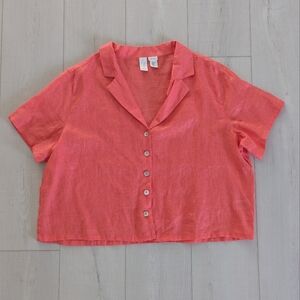 New Joie Linen Shirt boxy coral  XL